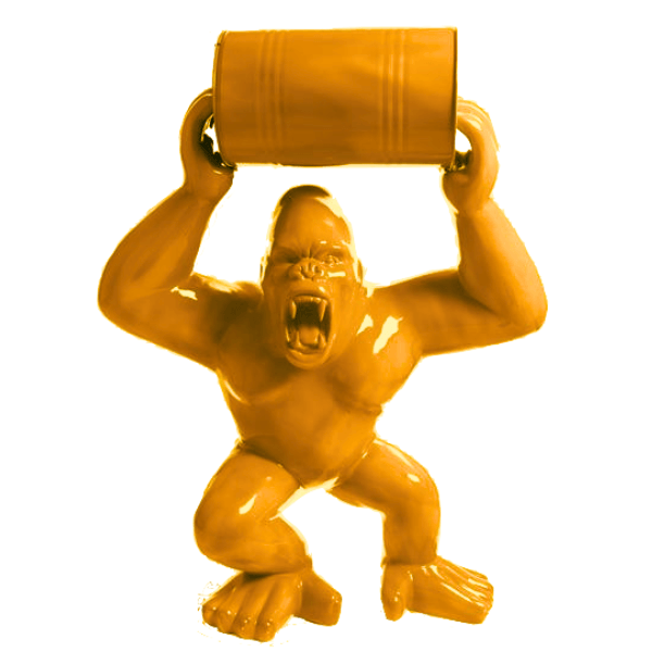 Resine Sculpture Gorille 260CM Jaune KALYNA - S&C