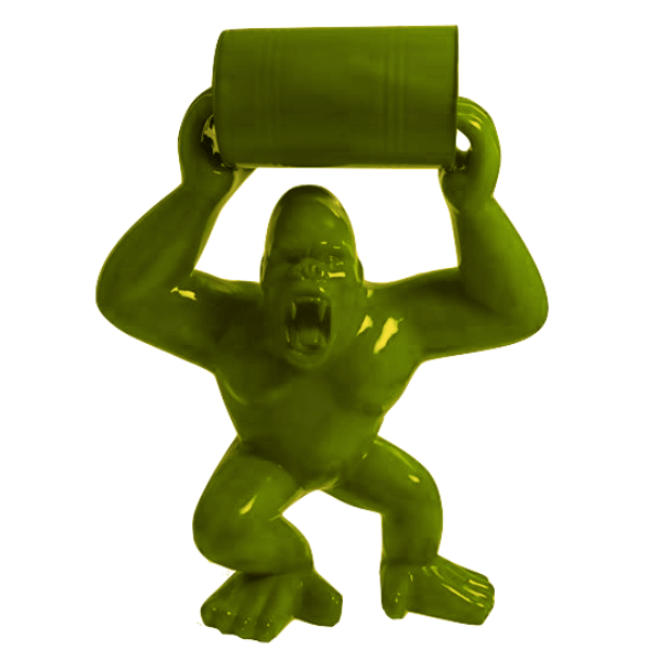 Resine Sculpture Gorille 260 CM Vert Kaki JENAR - S&C