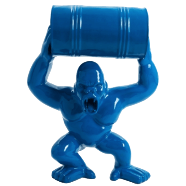 Resine Sculpture Gorille 40CM Bleu LUMEN - S&C