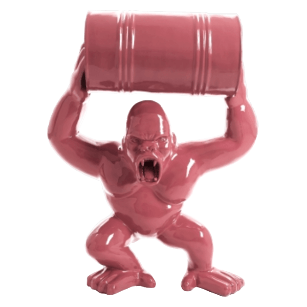 Resine Sculpture Gorille 40CM Rose Clair THALIS - S&C