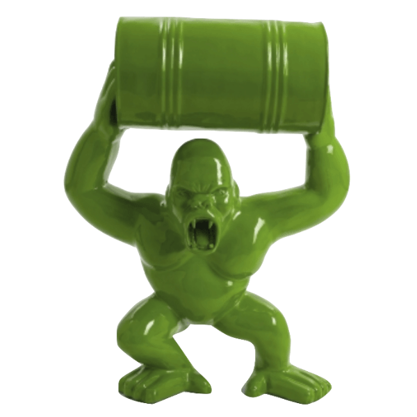 Resine Sculpture Gorille 40cm Vert Pomme LYSANDRE - S&C