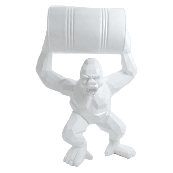 Resine Sculpture Gorille 135CM Blanc MATIS - S&C