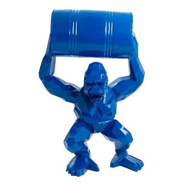 Resine Sculpture Gorille 135 CM Bleu KALIN - S&C