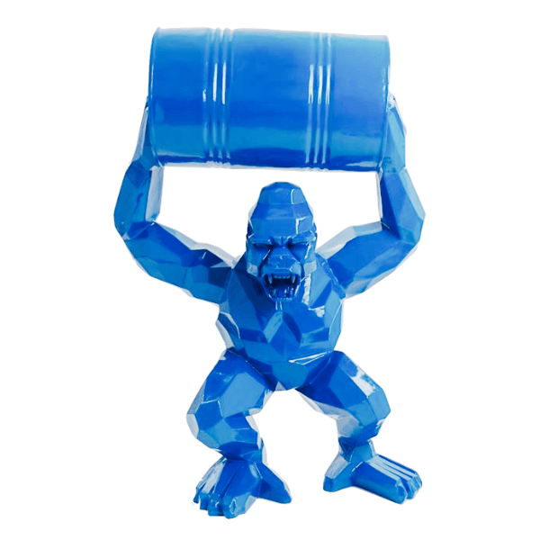 Resine Sculpture Gorille 135 CM Bleu Ciel NOALD - S&C
