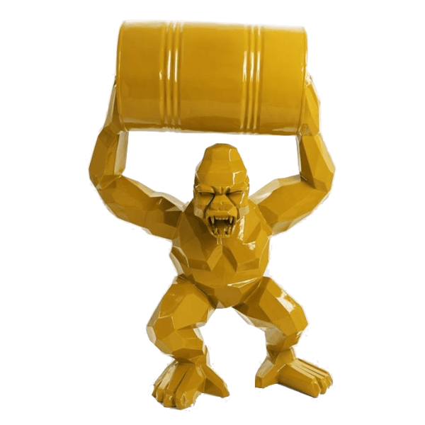 Resine Sculpture Gorille 135CM Jaune ZYLAN - S&C