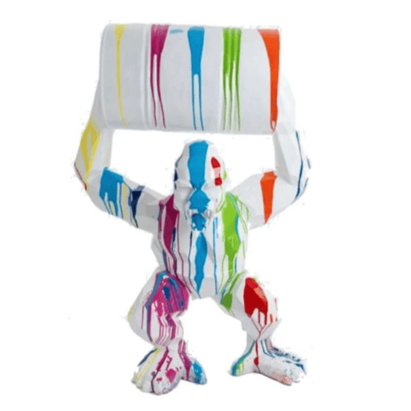 Resine Sculpture Gorille 135cm Multi Coulure HILDEGARD - S&C