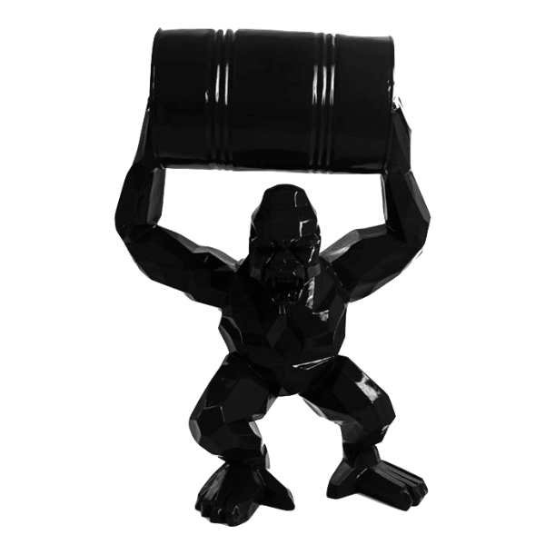 Resine Sculpture Gorille 135CM Noir BOLIN - S&C