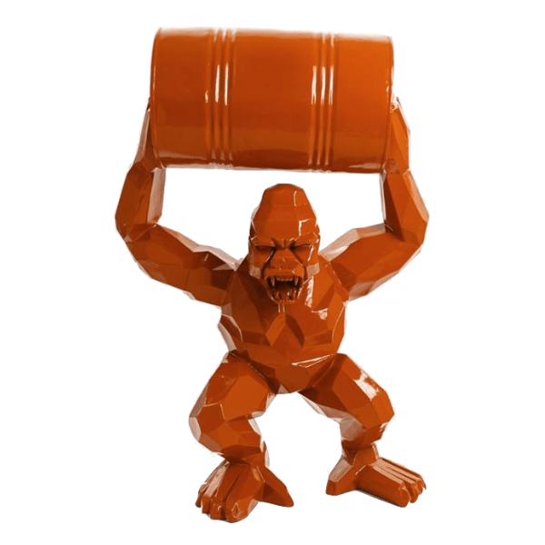Resine Sculpture Gorille 135CM Orange KALIS - S&C