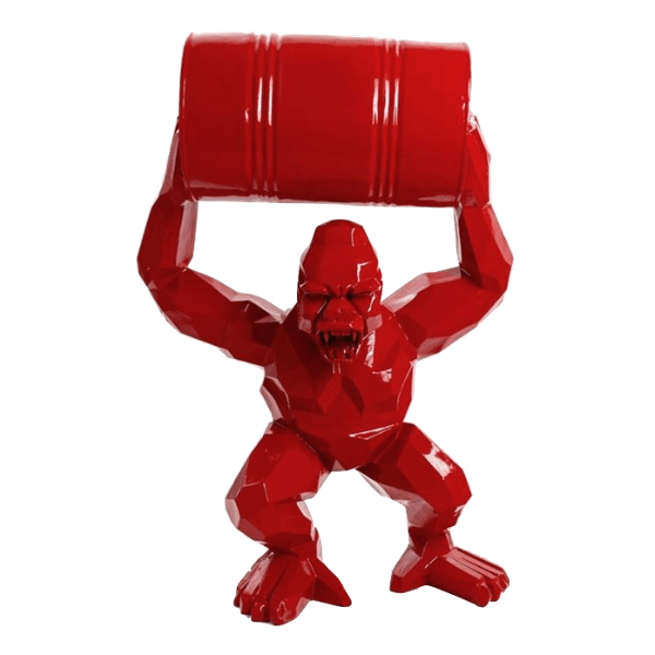Resine Sculpture Gorille 135cm Rouge ARZEL - S&C