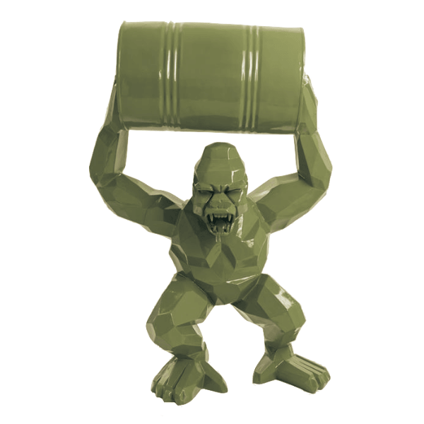 Resine Sculpture Gorille 135cm Vert Kaki OLINDO - S&C