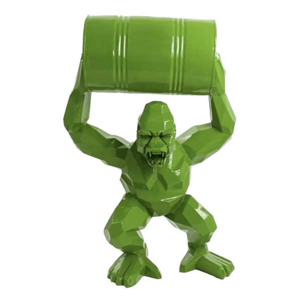 Resine Sculpture Gorille 135cm Vert Pomme OLNAR - S&C