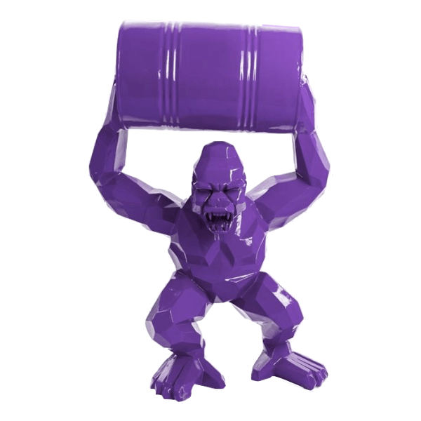 Resine Sculpture Gorille 135CM Violet KALYRA - S&C
