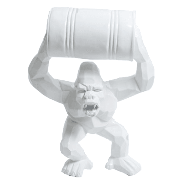 Resine Sculpture Gorille 70CM Blanc MATIS - S&C