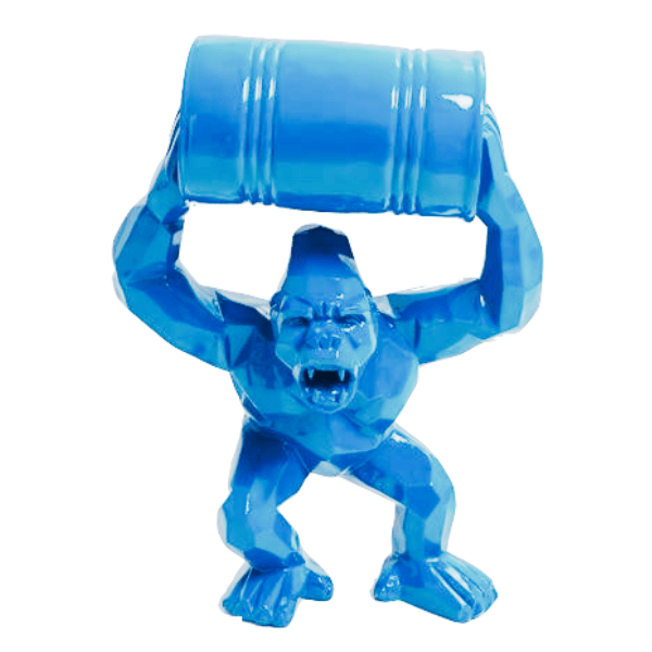 Resine Sculpture Gorille 70CM Bleu Ciel ELDAN - S&C