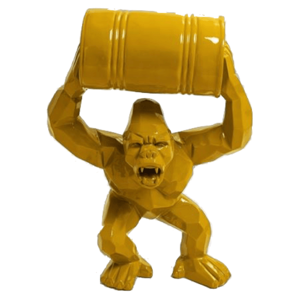 Resine Sculpture Gorille 70CM Jaune LOMIS - S&C