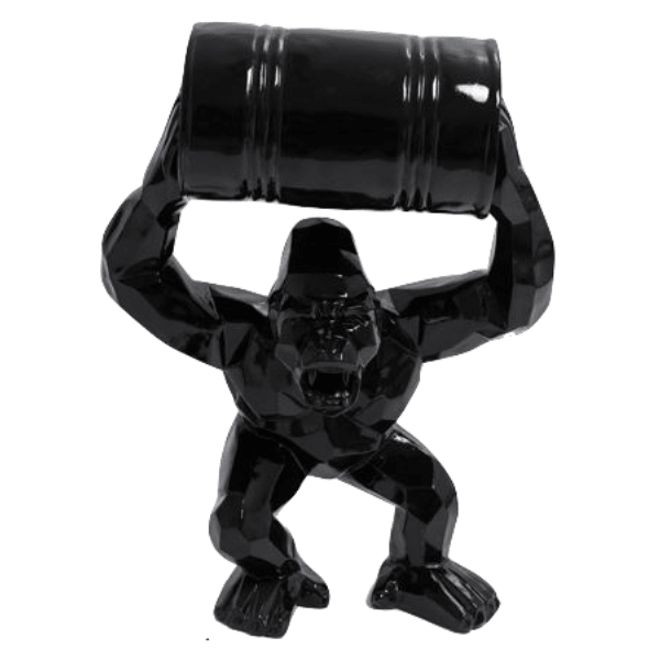 Resine Sculpture Gorille 70 CM Noir PRENOM - S&C