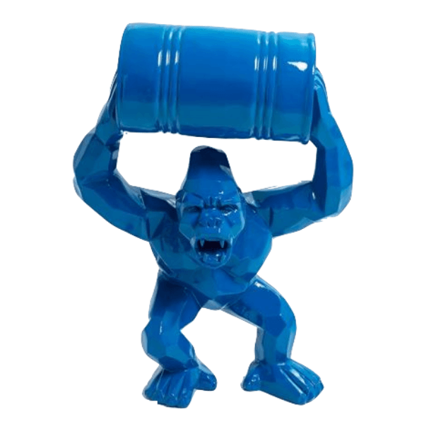 Resine Sculpture Gorille 95CM Bleu MATHIS - S&C