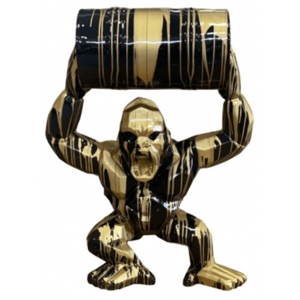 Resine Sculpture Gorille 95CM Coulure Doree ELDAN - S&C