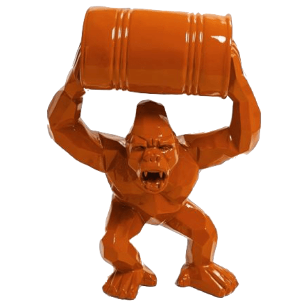Resine Sculpture Gorille 95CM Orange KALY - S&C