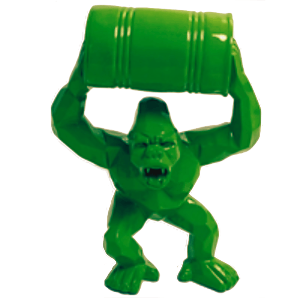 Resine Sculpture Gorille 95CM Vert LUCY - S&C