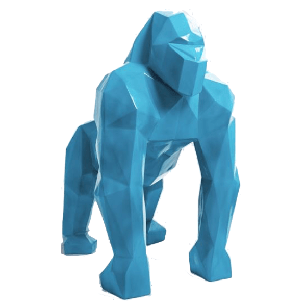 Resine Sculpture Gorille 140 CM Bleu Ciel ALOUAN - S&C