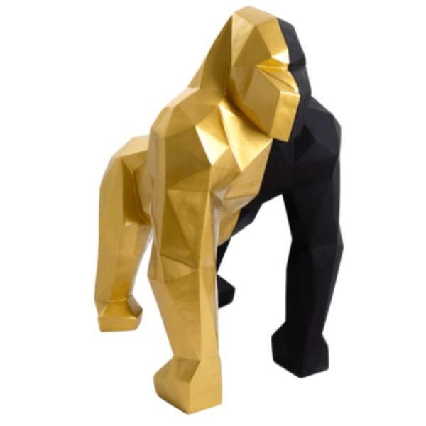 Resine Sculpture Gorille 140CM Mix Noir Doré LUVAN - S&C