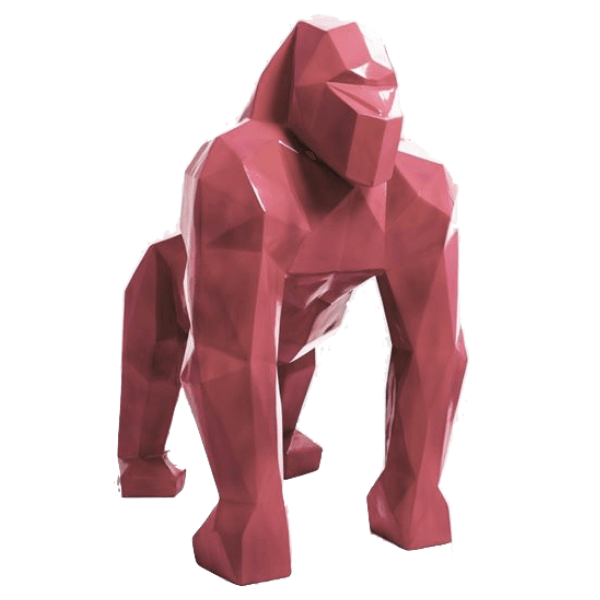 Resine Sculpture Gorille 140CM Rose Clair GILBERTE - S&C