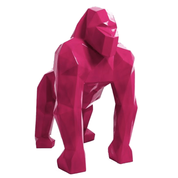 Resine Sculpture Gorille 140CM Rose Fushia NIMARA - S&C