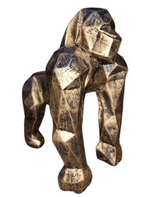 Statue Gorille Origami Animaux Resine - 40cm - Doré - ANIMAUX-RESINE.FR
