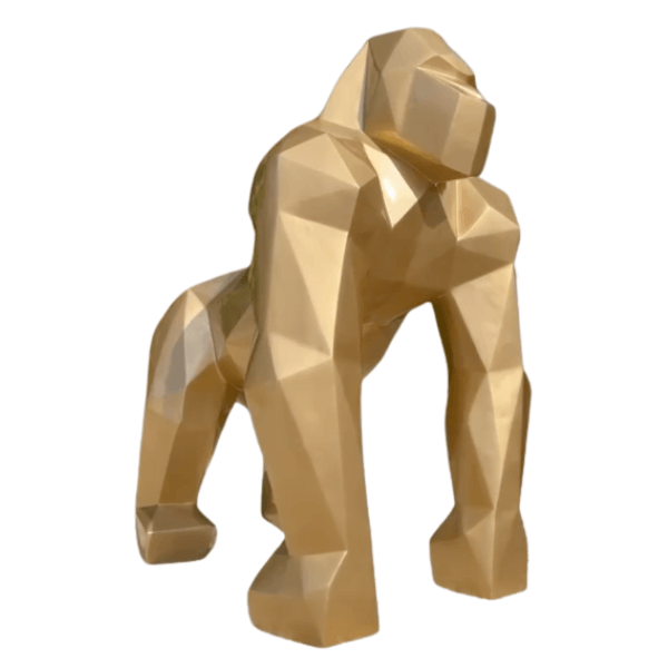 Resine Sculpture Gorille 40CM Doré LIRY - S&C