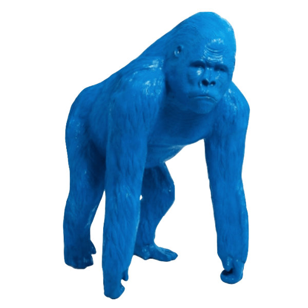Resine Sculpture Gorille 130CM Bleu JEFAN - S&C