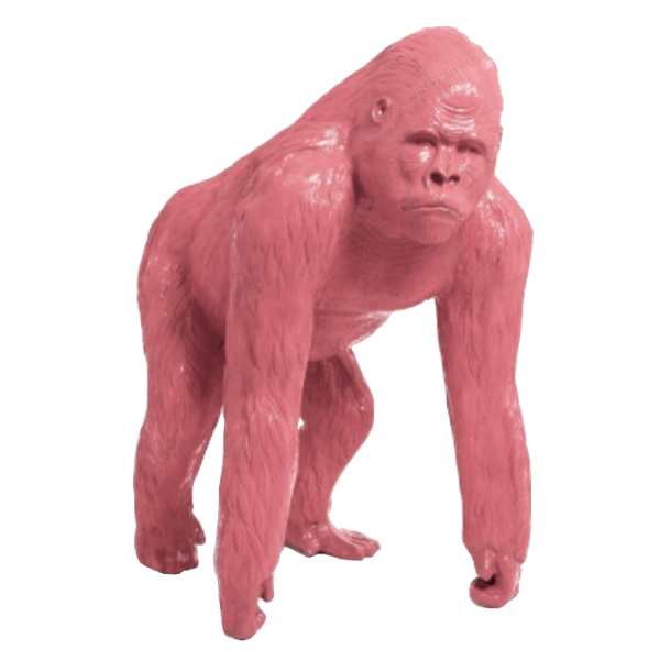 Resine Sculpture Gorille 130CM Rose Clair ALVOR - S&C