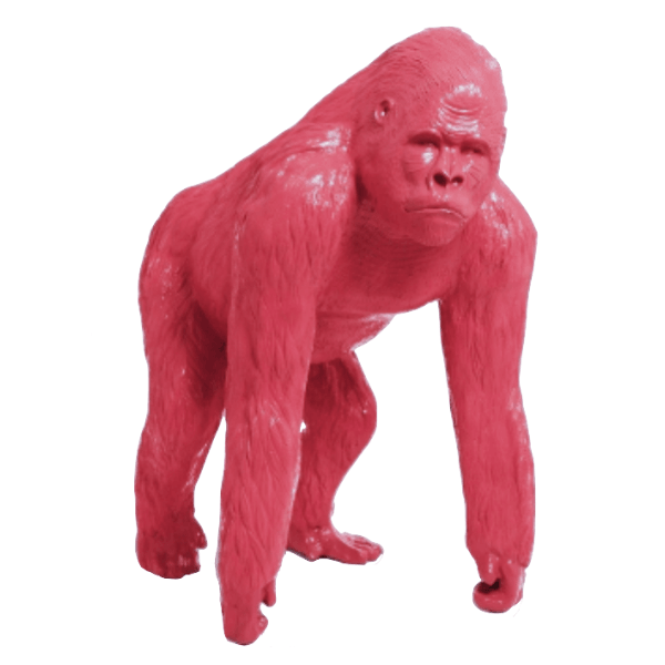 Resine Sculpture Gorille 130cm Rose Fushia LYRAN - S&C