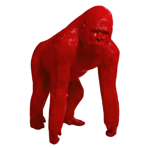 Resine Sculpture Gorille 130CM Rouge MILETTE - S&C