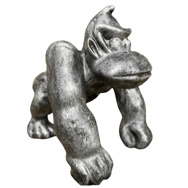 Resine Sculpture Gorille 40CM Argenté ORNIS - S&C