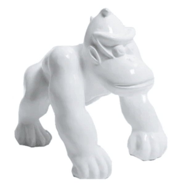 Resine Sculpture Gorille 40CM Blanc MATEO - S&C