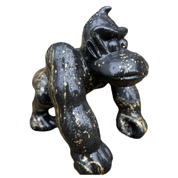 Resine Sculpture Gorille 40cm Graffiti Or THALIE - S&C