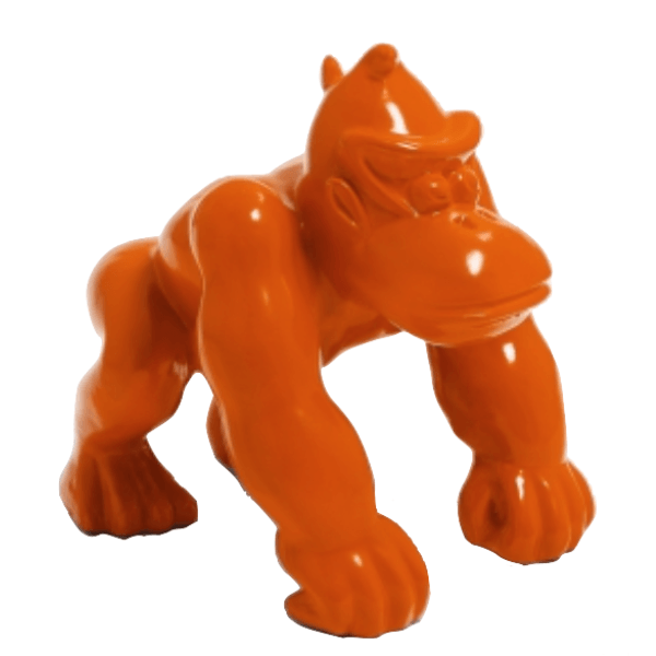 Resine Sculpture Gorille 40CM Orange THALIS - S&C