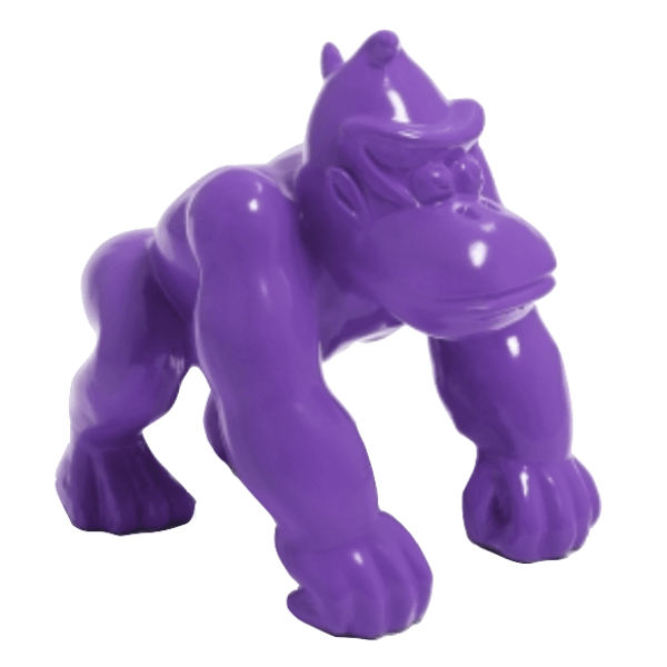 Resine Sculpture Gorille 40cm Violet LYSANDRE - S&C