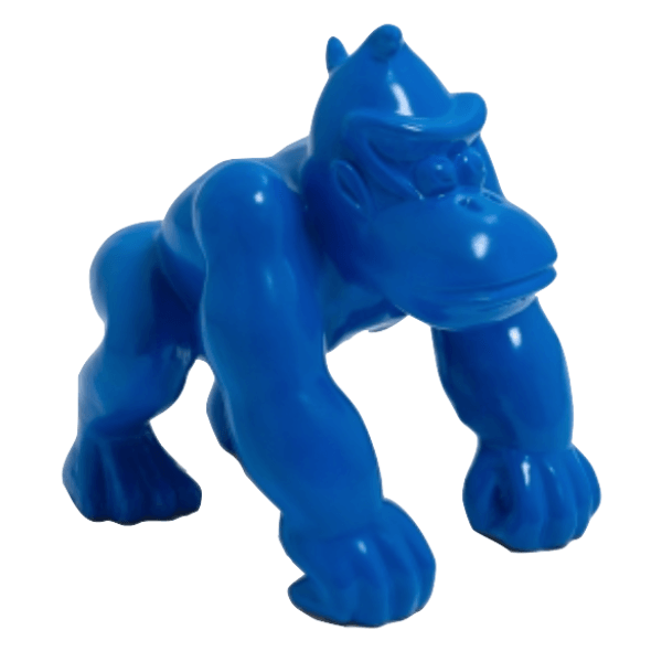 Resine Sculpture Gorille 70 CM Bleu ALEXIS - S&C