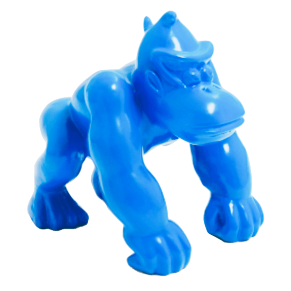 Resine Sculpture Gorille 70CM Bleu Ciel AELIS - S&C