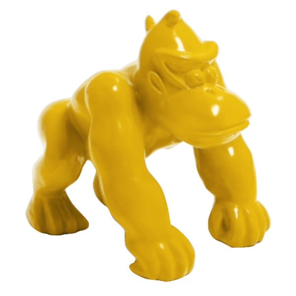 Resine Sculpture Gorille 70cm Jaune VELIAN - S&C