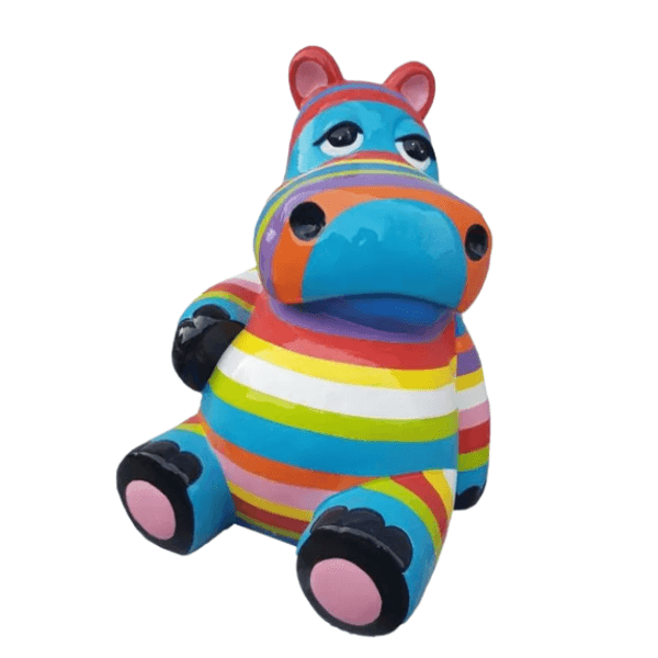 Resine Sculpture Hippopotame 100cm Multicolore LYMEL - S&C