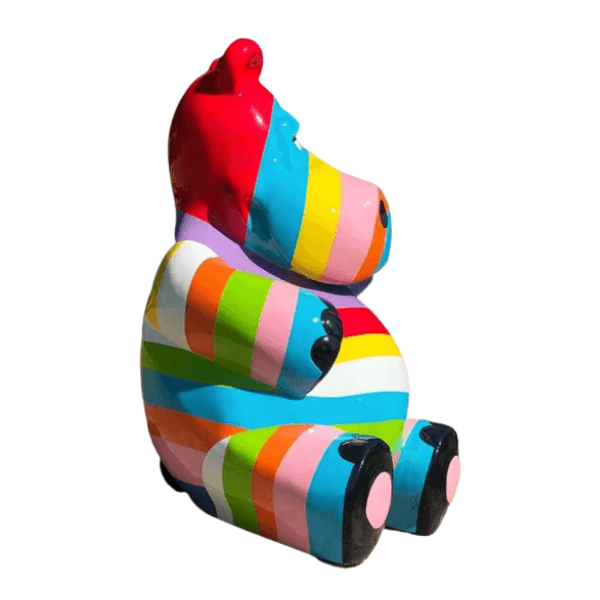 Resine Sculpture Hippopotame 100cm Multicolore LYMEL - S&C