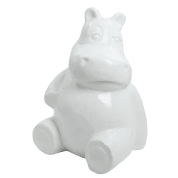 Resine Sculpture Hippopotame 100CM Blanc MAZIME - S&C