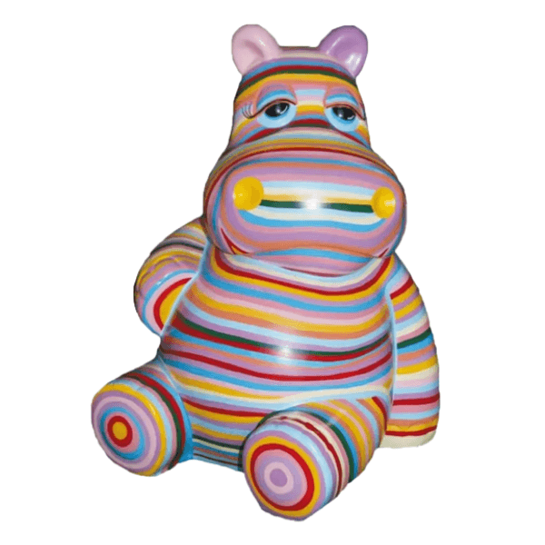 Resine Sculpture Hippopotame 100cm Candy VELAR - S&C