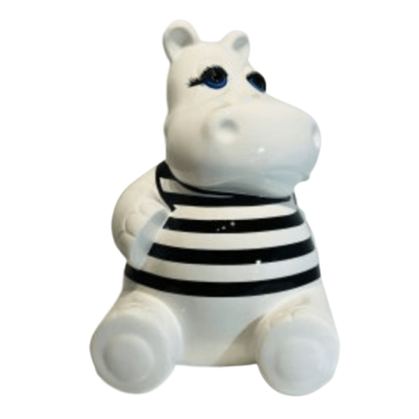 Resine Sculpture Hippopotame 100cm Marin Noir ZELAN - S&C