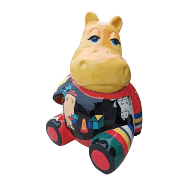 Resine Sculpture Hippopotame 100CM Multicolore ALEXIS - S&C
