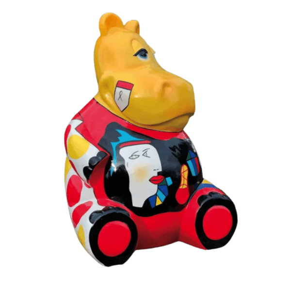 Resine Sculpture Hippopotame 100CM Multicolore ALEXIS - S&C