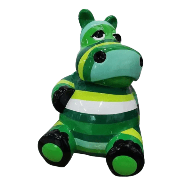 Resine Sculpture Hippopotame 100cm Vert JOLAN - S&C